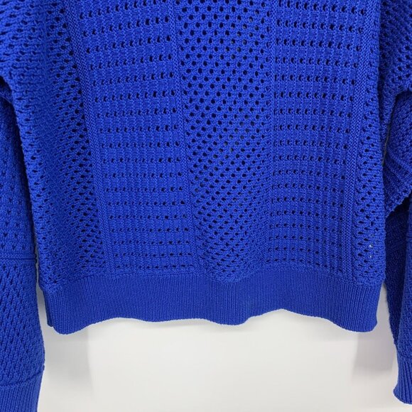 Anthropologie Moth Reese Sweater Blue Wide Sleeve Open Knit - Picture 5 of 10